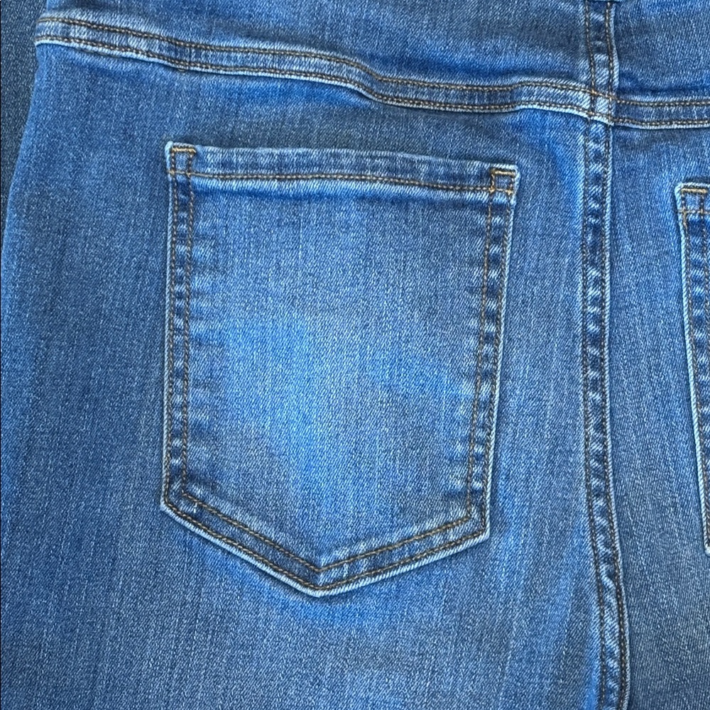 SPANX Flare Wide Leg Vintage Indigo Pull On Jeans Women’s Size Large 34” Inseam - Picture 11 of 16